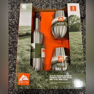 25.5-OZ VACUUM-INSULATED STAINLESS STEEL WINE BOTTLE NWT